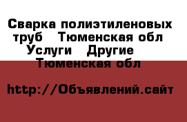 Сварка полиэтиленовых труб - Тюменская обл. Услуги » Другие   . Тюменская обл.